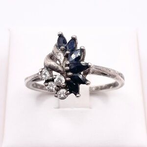 Size 11 Blue Sapphire 925 Sterling Silver Ring